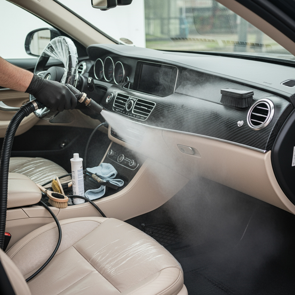 Interior deep steam cleaning
